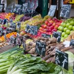 Fresh fruit and vegetables on market