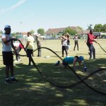 Les jeunes inscrits ont testé des ateliers de fitness au rythme d’un crossfit.