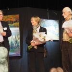 De g. à d. : Le président de l’association Patrick Nalaskowski et les deux invités d’honneur, Danièle Dekeyser et Marcel Soyez.